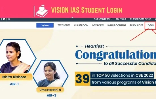 Vision IAS Student login